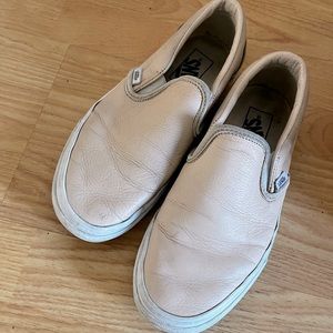 Soft pink leather slip-on Vans